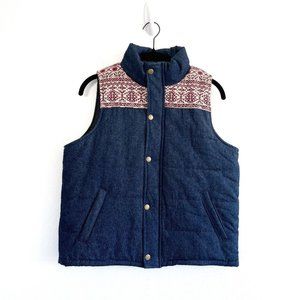 E2 Clothing Women's Boho Aztec Denim Vest Size Medium NWT Casual Modern Cozy